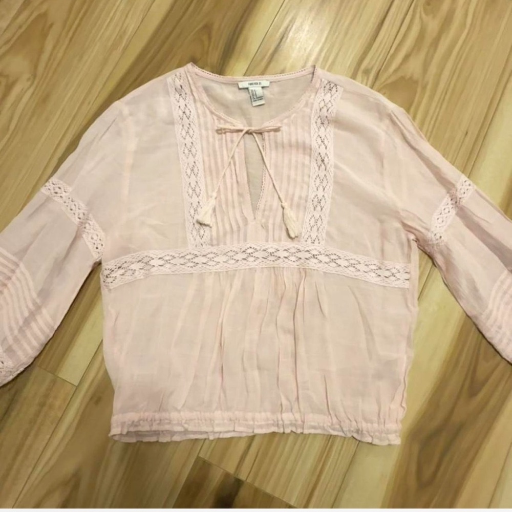 Forever 21 Light Pink Boho Blouse